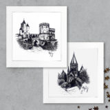 Temple neuf & Porte des Allemands de Metz </br>- lot de 2 prints -