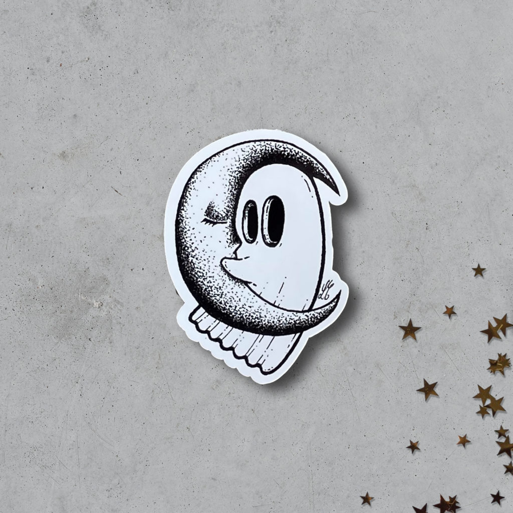 Lune Sticker Douce lune – Sticker individuel – – Lucie Colson